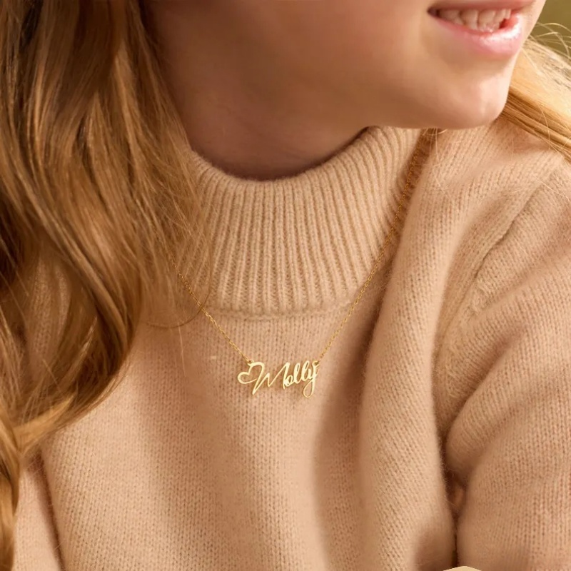 Custom Name Heart Necklace For - огляд і ціна Birth Flower Necklace